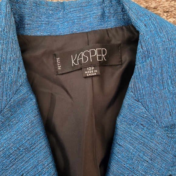 Kasper Petite Teal Textured Suit Separate Jacket 12P - Picture 2 of 7